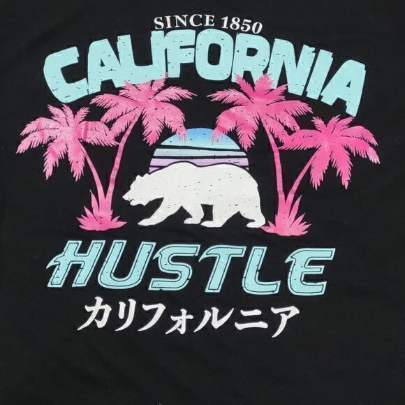 Fresh Laundry California Hustle‎ Black T Shirt Sz L - Picture 1 of 9